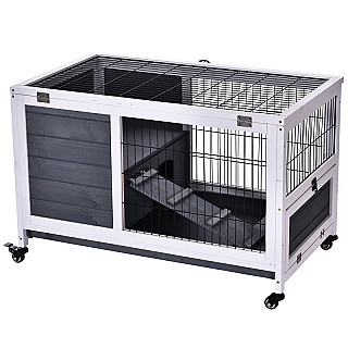 PawHut Rabbits Indoor Fir Wood